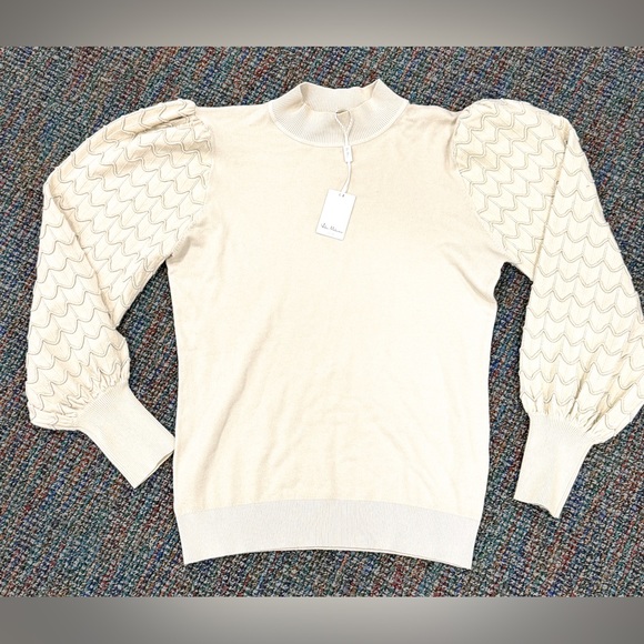 Vila Milano Sweaters - Vila Milano Women’s Puff Sleeve Sweater, in Cream, NWT